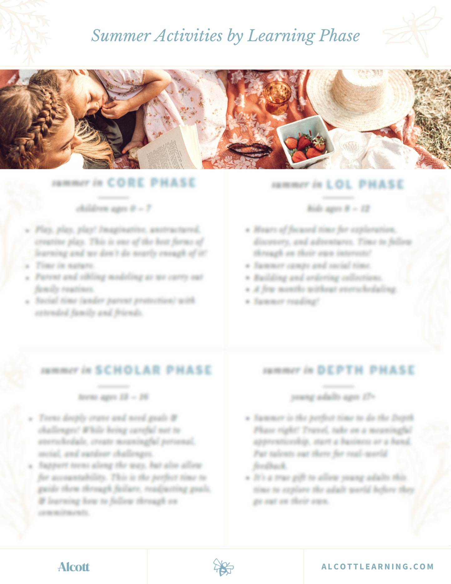 Summer Activities by Learning Phase